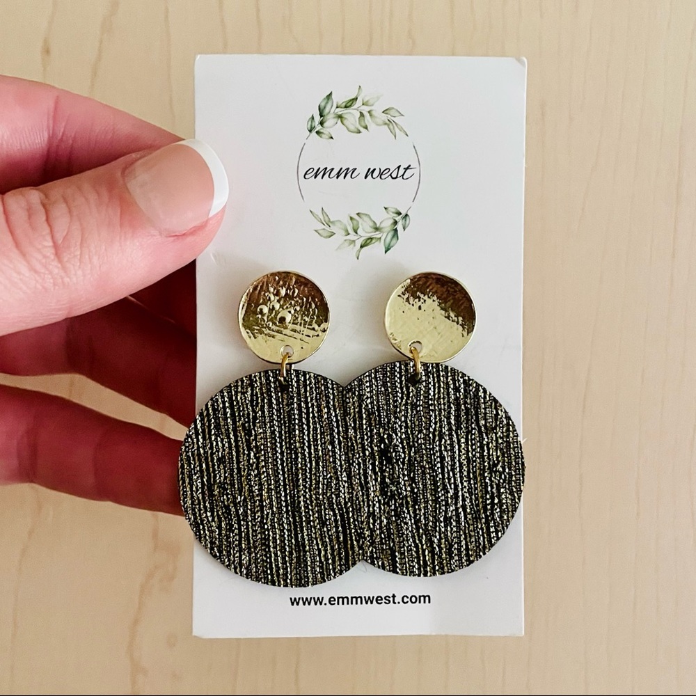 Textured Leather Earrings | Hand-Crafted from Emm West | Gold and Silver